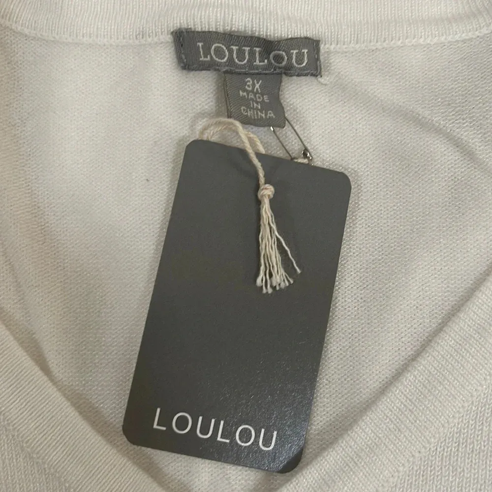 NWT! Women’s LouLou white short sleeve sweater 3X - Image 3