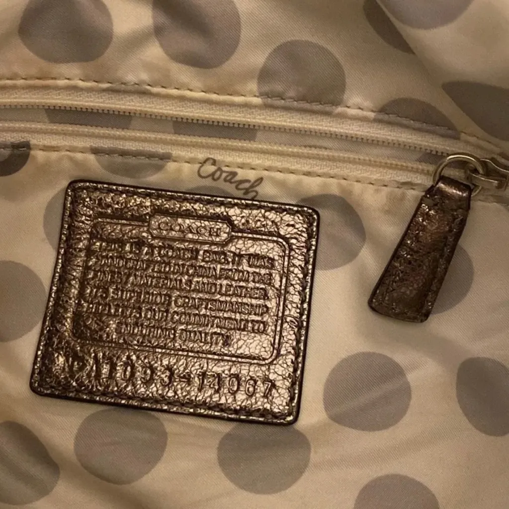 Coach Metallic Leather Embossed Tote - Image 7