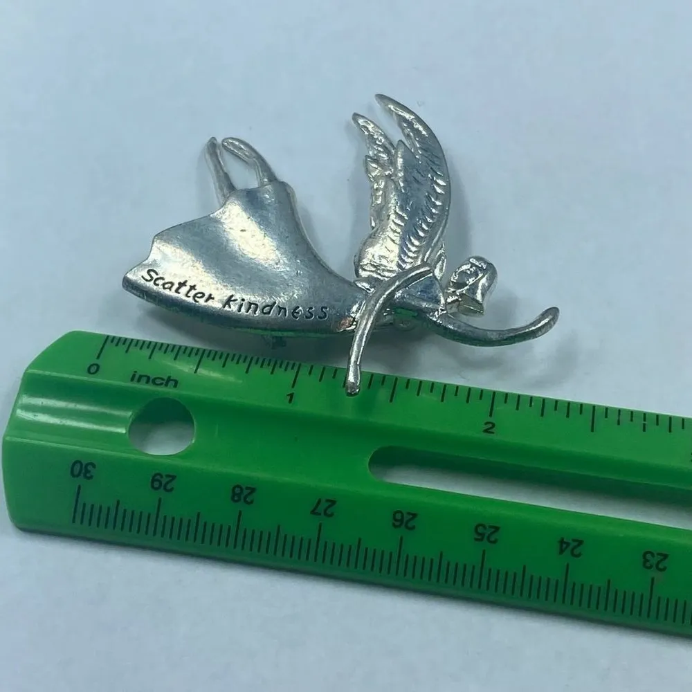 Silver Tone Vintage Angel Fairy Scatter Kindness Jewelry Pin Brooch Pendant - Image 4