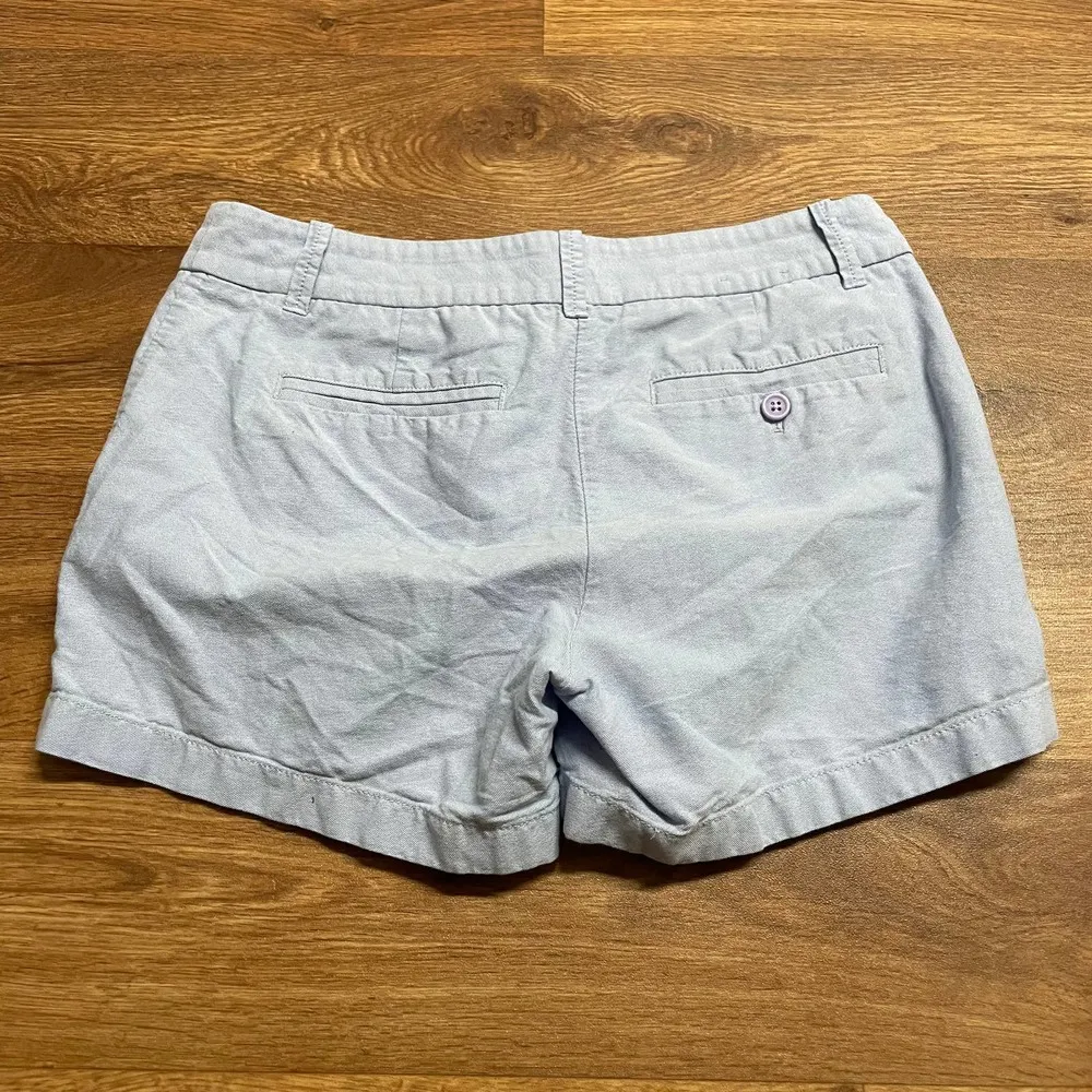 J.Crew Baby Blue Cotton Chambray Shorts Womens Size 4 Style A1544 - Image 2