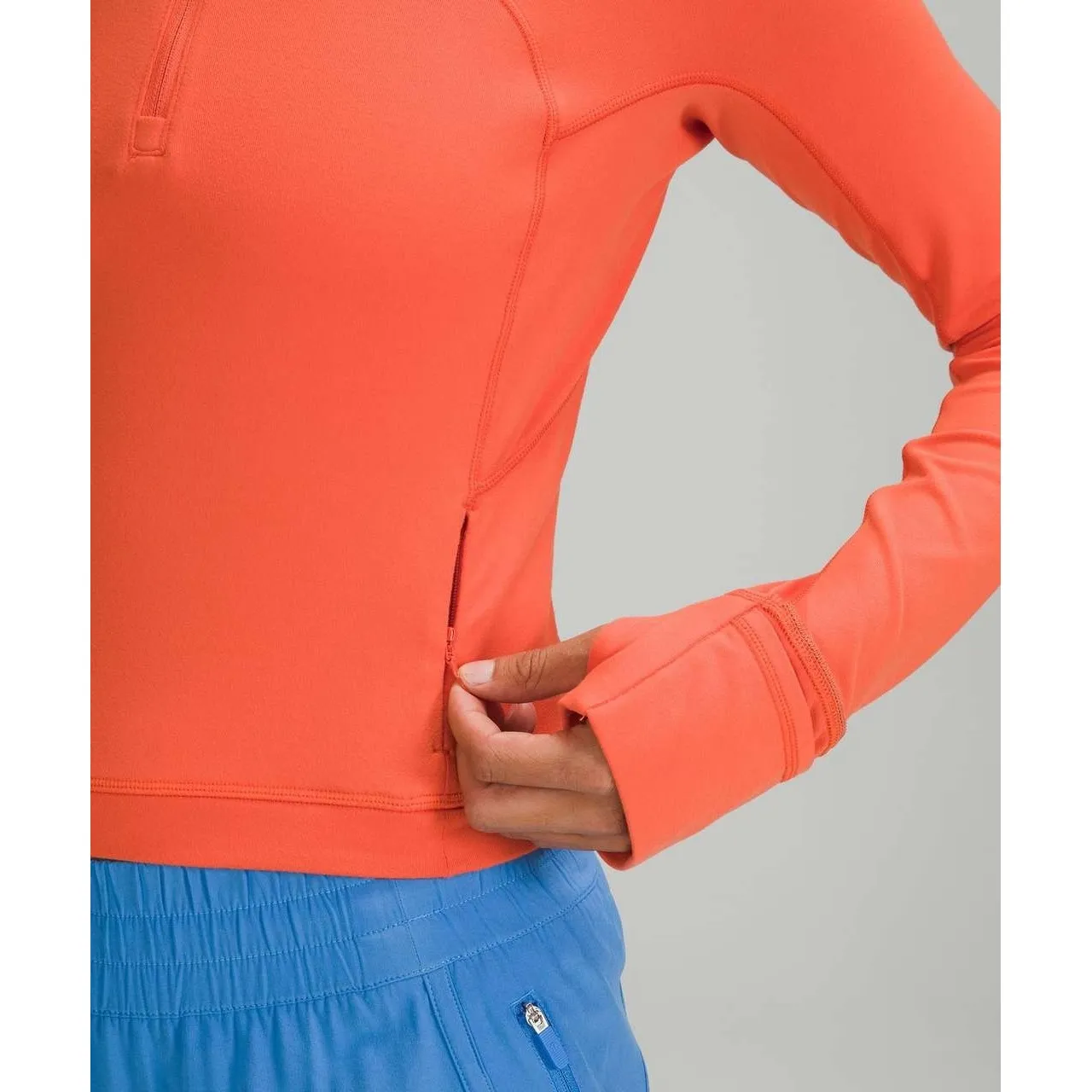 Lululemon Its Rulu Run Cropped Half-Zip Warm Coral Size 8 - Image 4