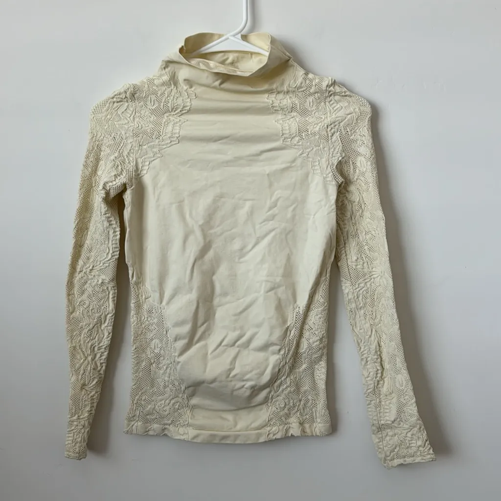Free People No Turning Back Top in Ivory Size: M/L‎ - Image 2
