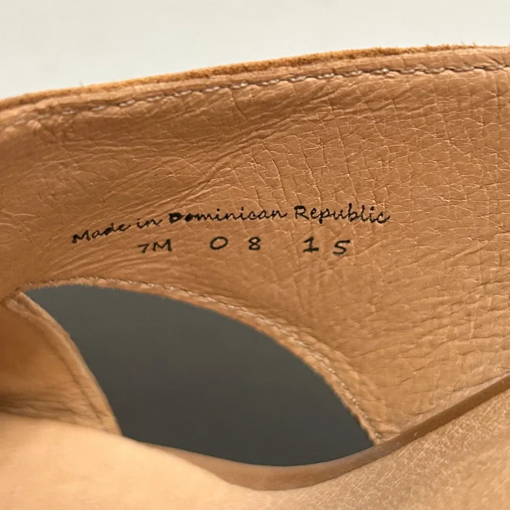 Jack Rogers Sophia Oak Brown Leather Wedge Whipstitch Heel Open Toe Sandals 7 M - Image 9