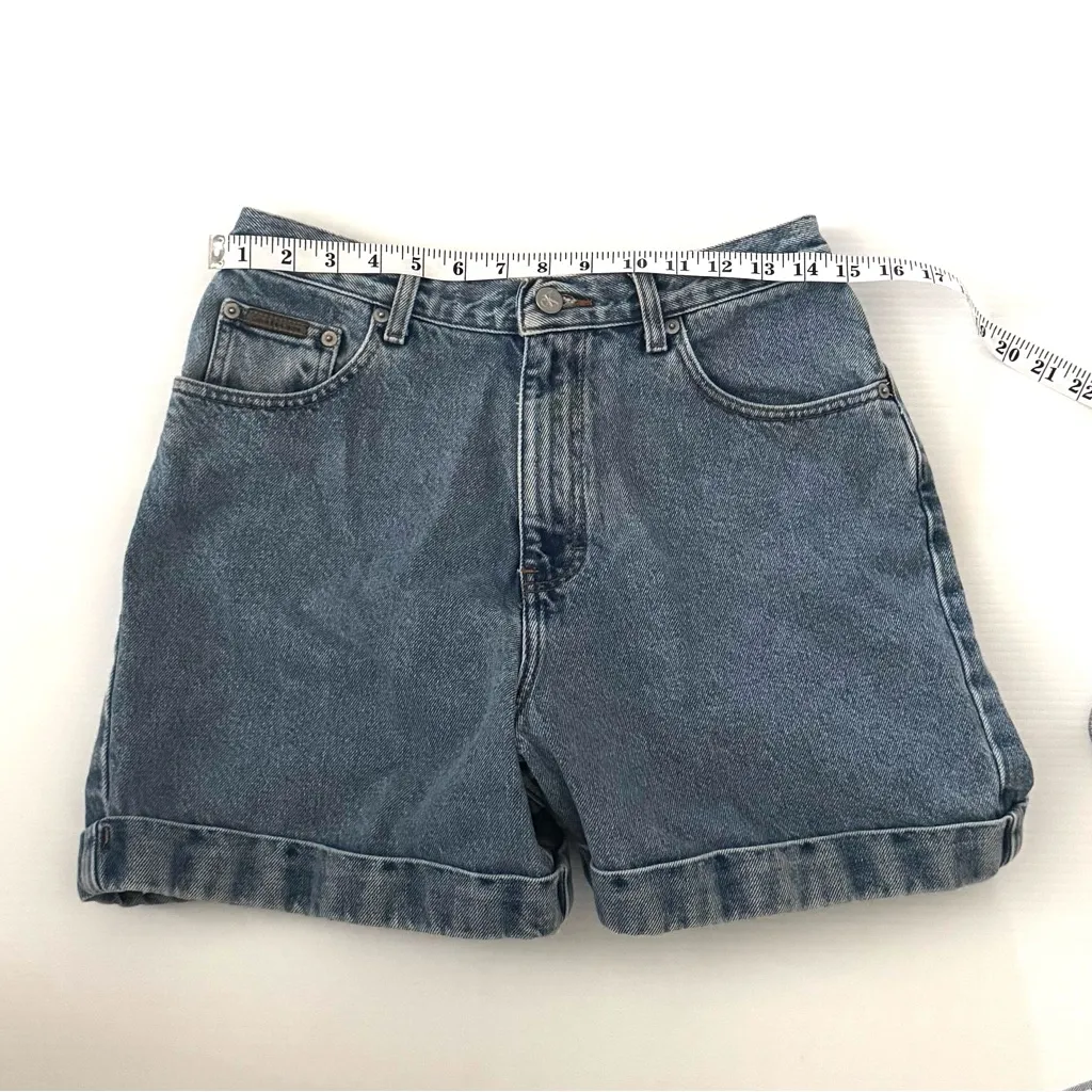 Vintage Calvin Klein Jeans High Rise Cuffed Denim Shorts Size 10 - Image 8
