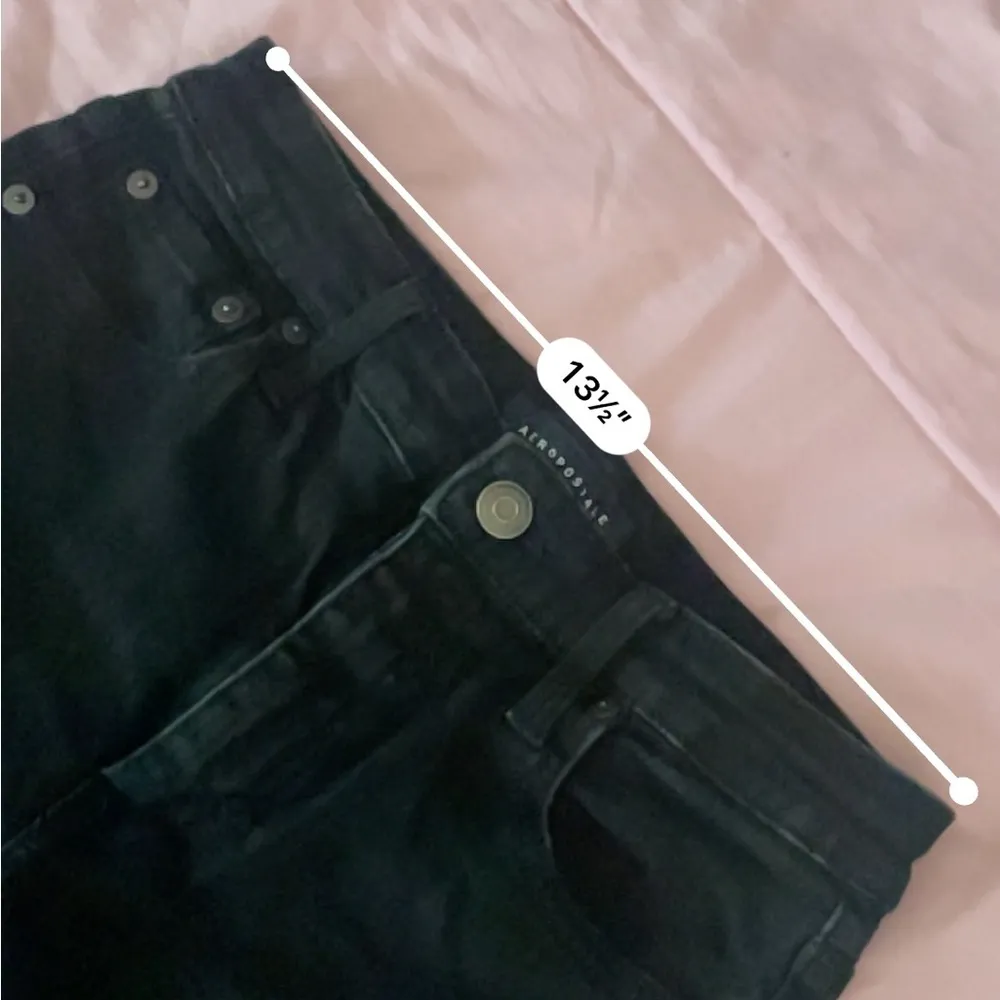 Aeropostal Real Denim '90s style High-Rise Cutoff Shorts size 8R black zip fly - Image 7