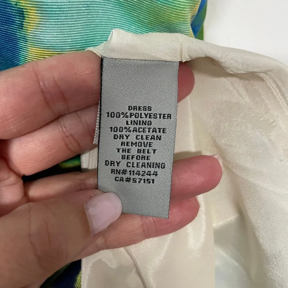 Eliza J Floral Cap Sleeve Pleated Fit Flare Dress Womens Size 2 XS Full Skirt - Image 8