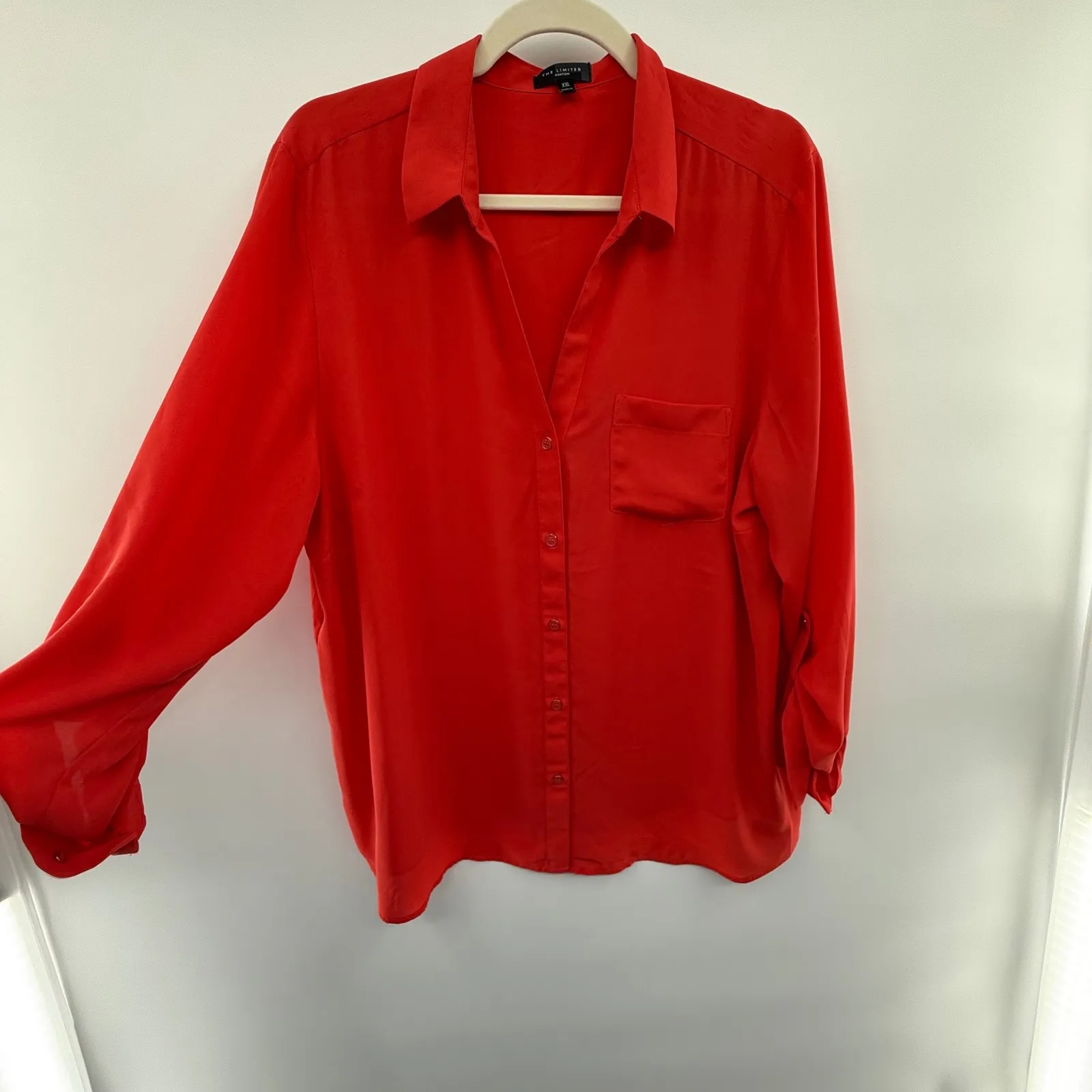 The‎ Limited Ashton XXL Coral Red Button Down Blouse Long Sleeve Work Top - Image 2