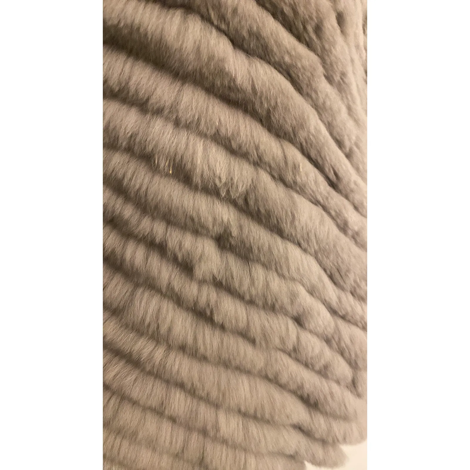 Love Token Womens Small Gray Rabbit Fur Open Vest Quiet Luxury Angora - Image 3