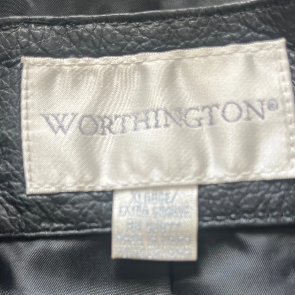 Worthington  Midnight Black Leather Jacket - Image 3