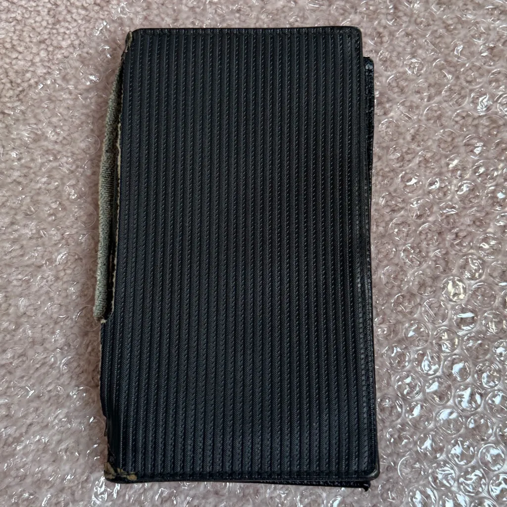 Bulgari Black Ribbed Long Bifold Wallet Milerige - Image 7