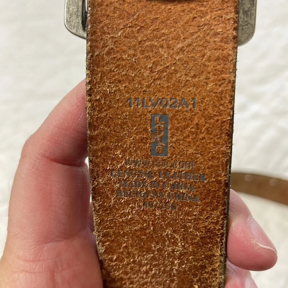 Vintage Brown Levi’s Leather Belt 40” - Image 3