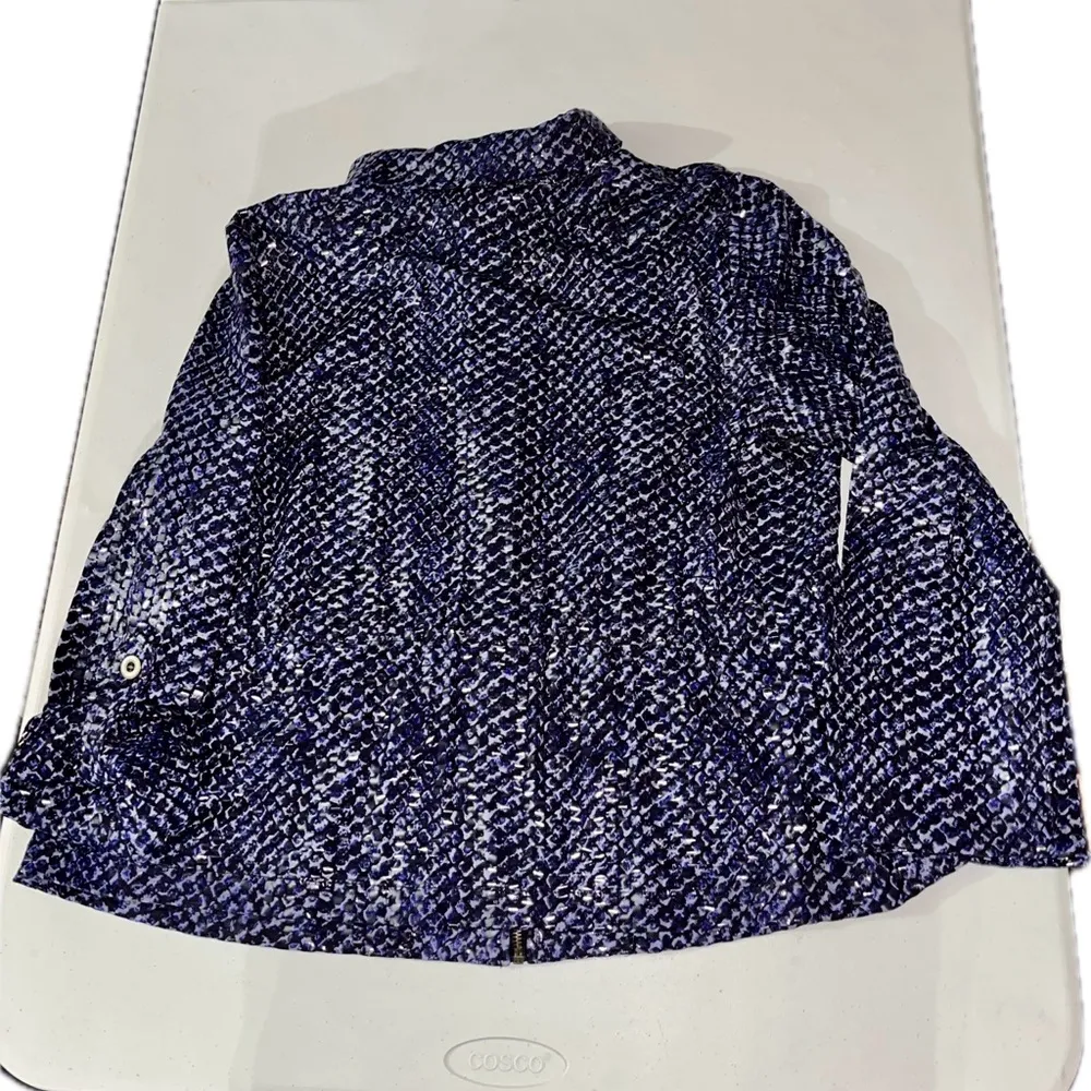 Vintage Ruby Rd Zip Up Blouse Jacket Blue Size 18 - Image 3