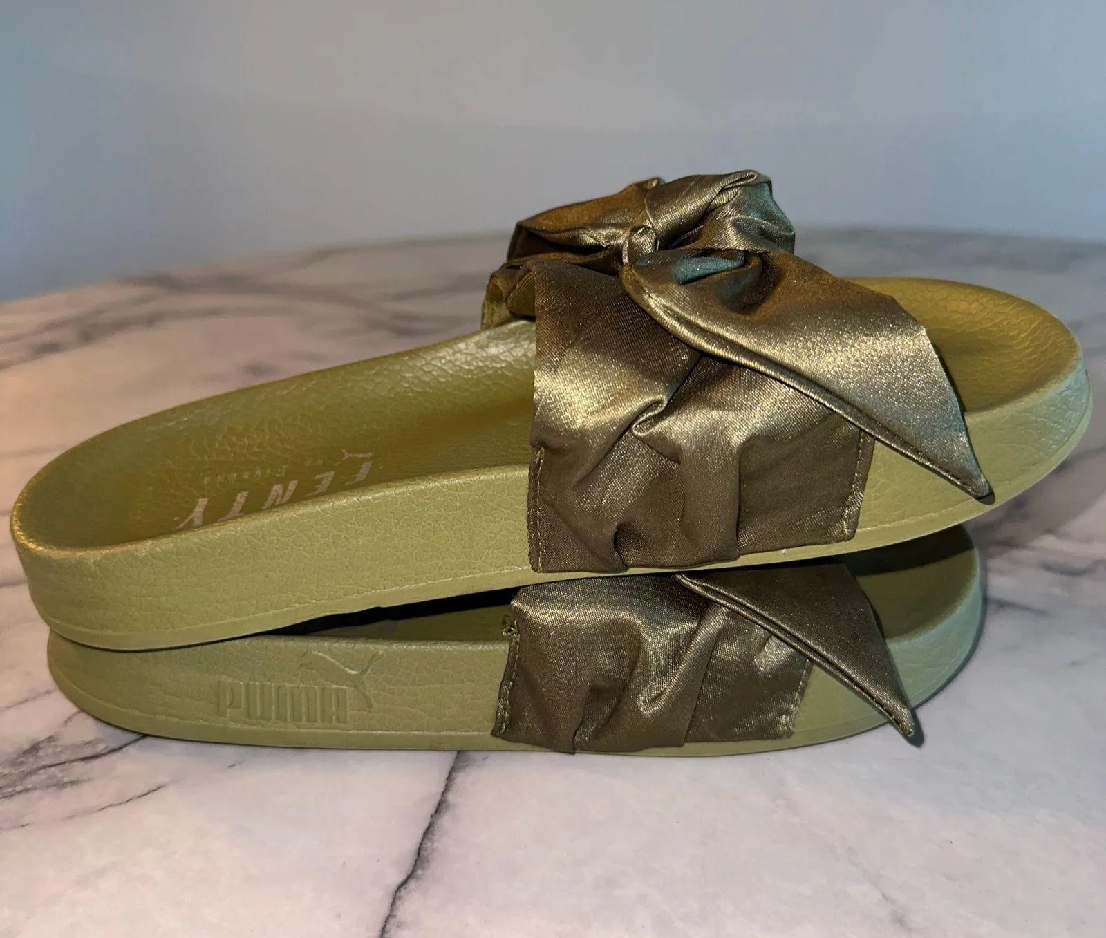 2017 Fenty  Olive Bow Slide Rihanna uk5 us7 8 Slides Sandals Shoes - Image 7