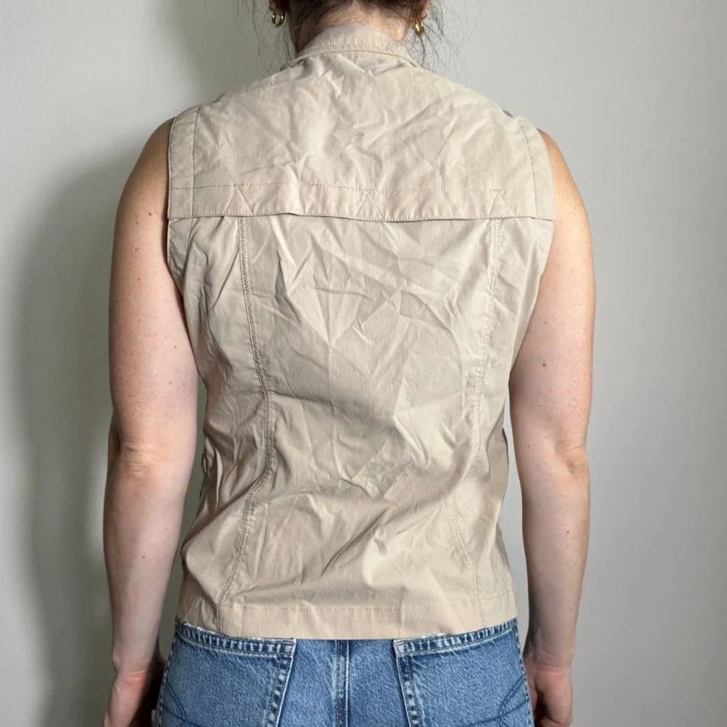 ORVIS Tan Utility Zip Up Vest Size Small - Image 5