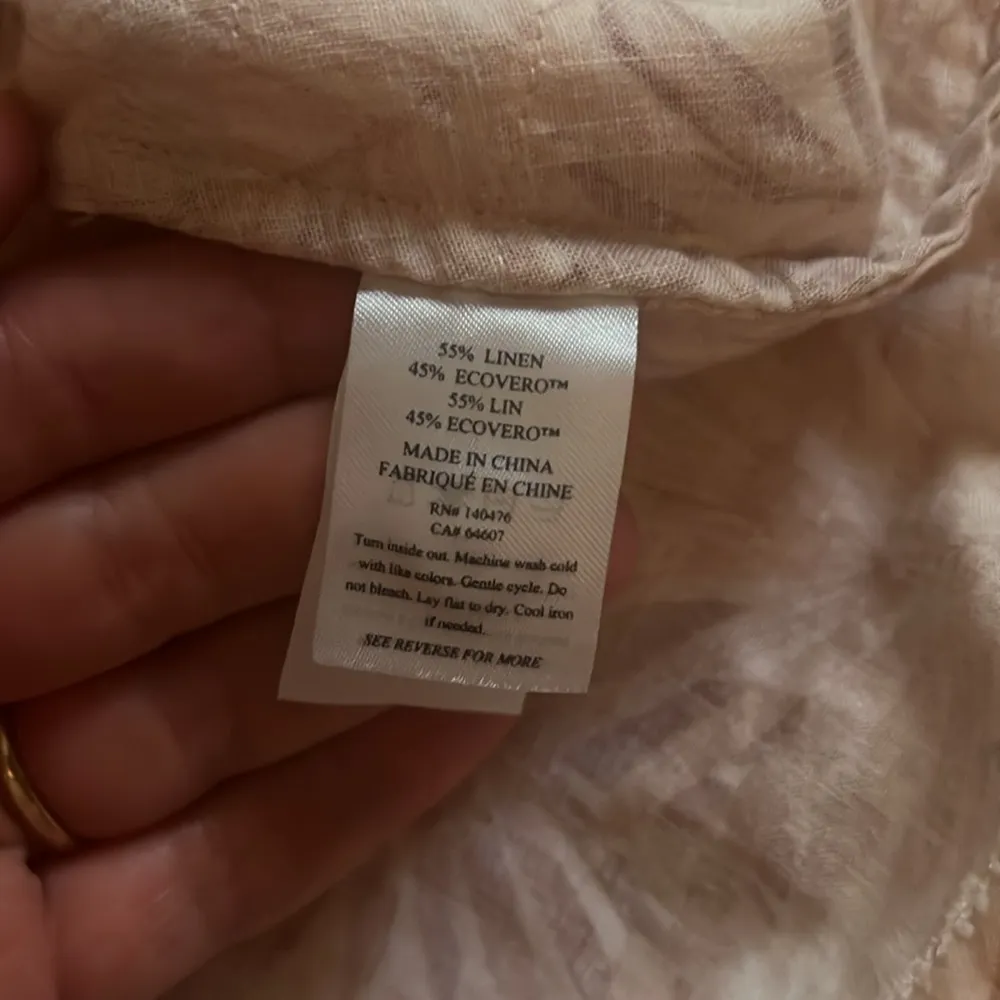 Faherty Women’s Peach Palms Dress Sleeveless Long Summer Sundress Medium linen - Image 8