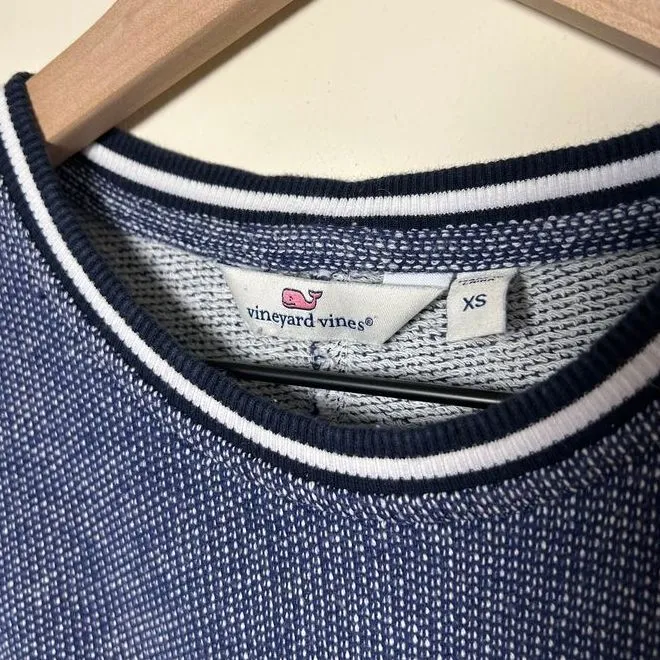 Vineyard Vines Varsity Sweatshirt Dress In‎ Deep Bay Heather Women`s Size XS - Image 4