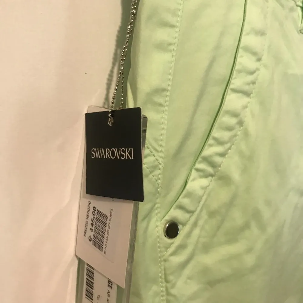 Camouflage by AR & J. women's size 31 Swarovski gem stretch skinny CHANTAL pants Green - Image 6