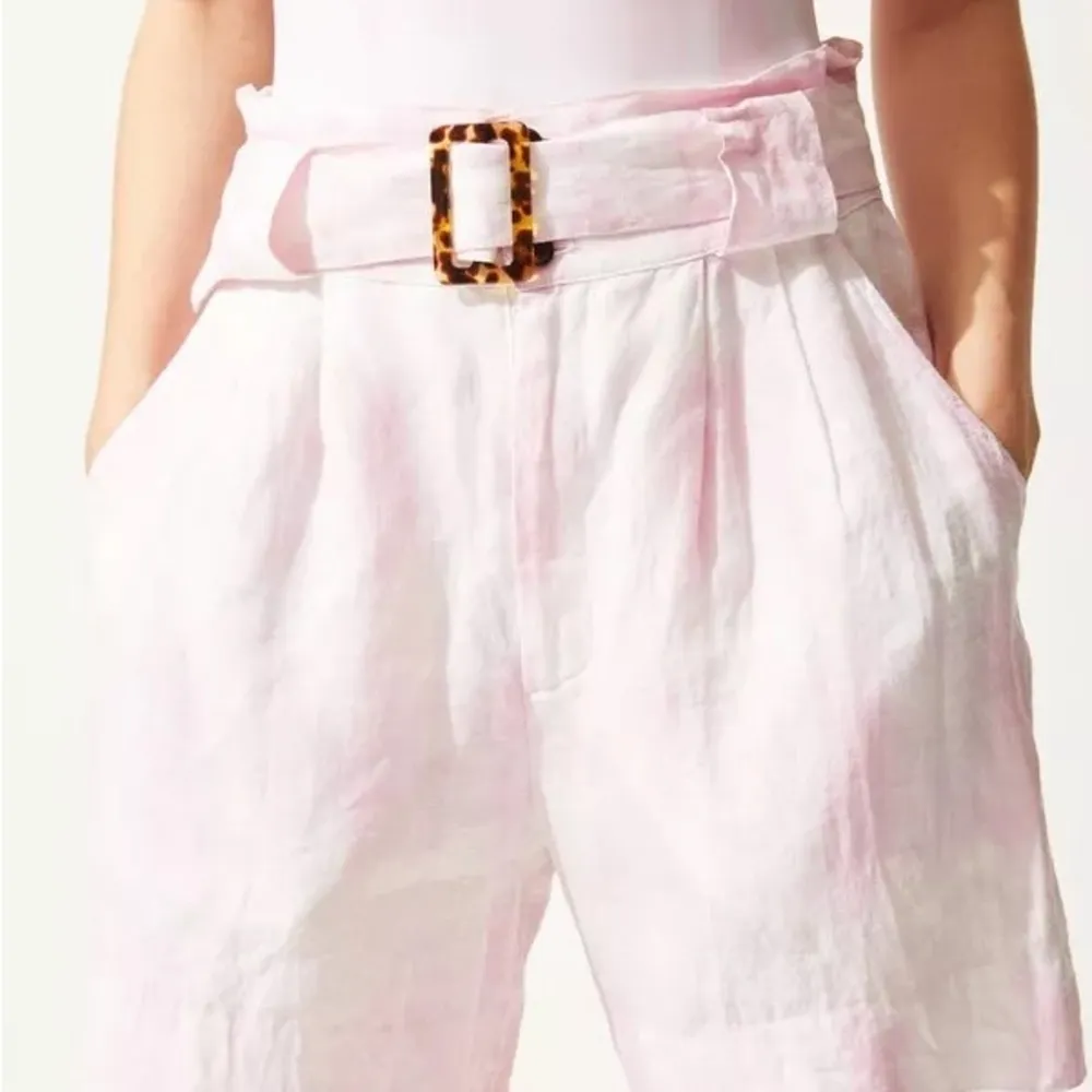 Solid & Striped 100% Linen Shorts w/ Belt - Image 8