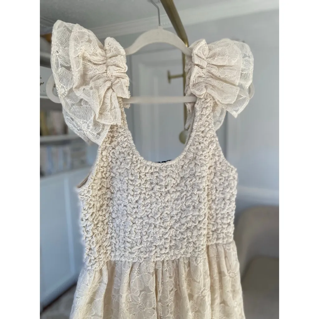 Sofia The Label Maxi Dress Ivory Lace Cottagecore Romantic Parisian Ethereal L Size L - Image 6