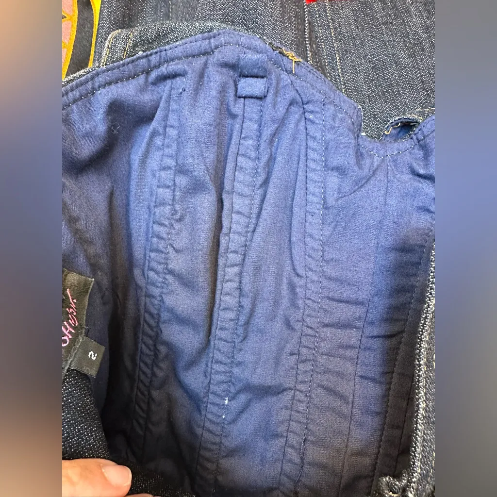 Vintage Y2K Betsey Johnson Strapless Denim Mini Pencil Dress with Bow Size 2 XS - Image 9