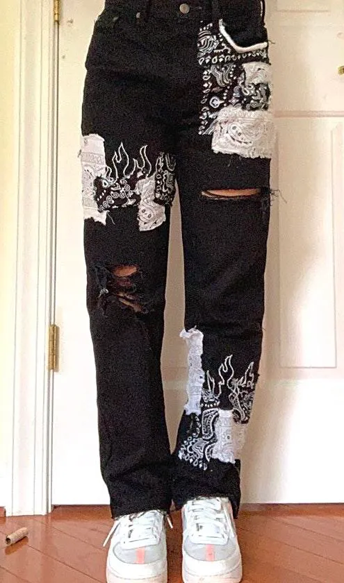Handmade Boutique Ripped Jeans  - Image 3