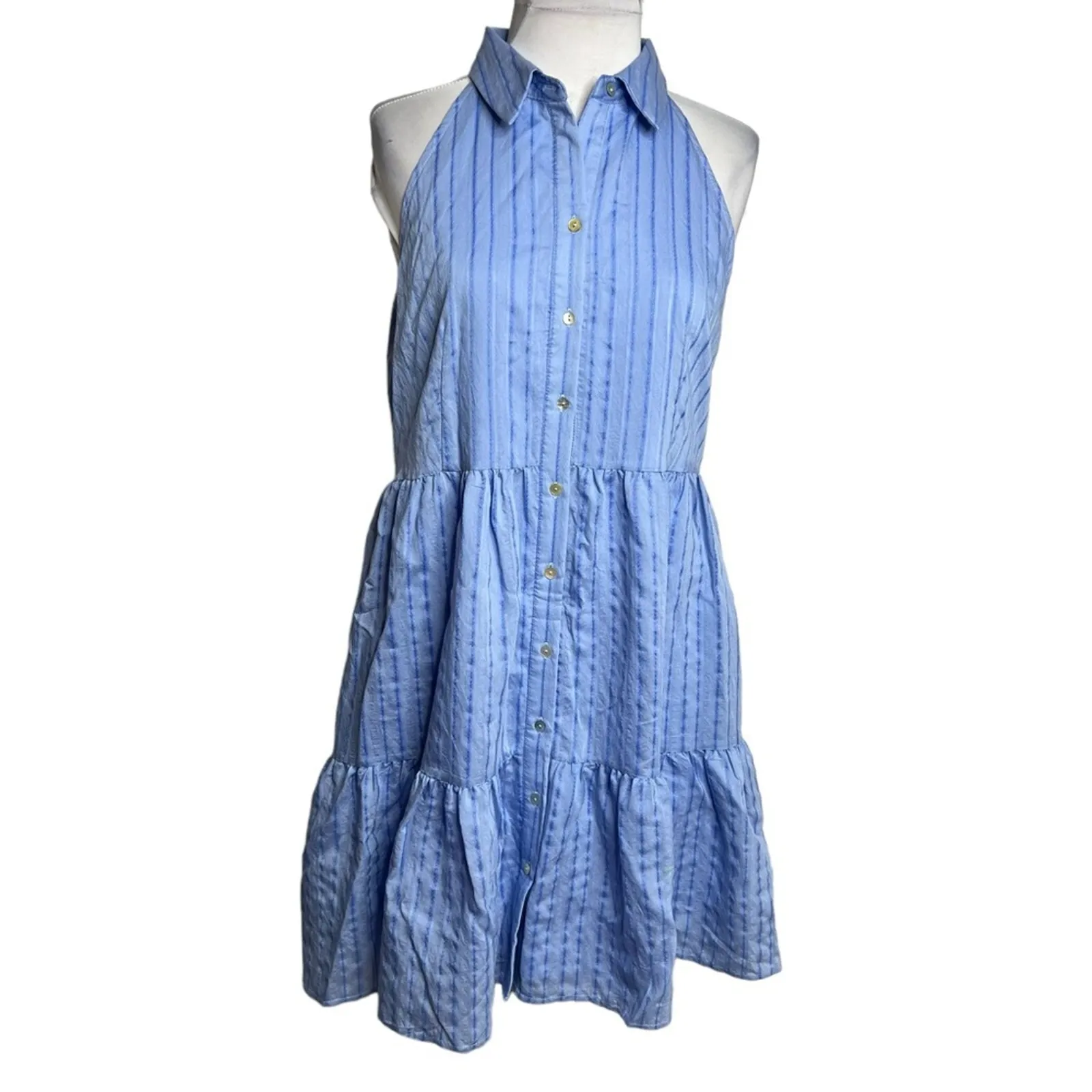 Tuckernuck Blue Seersucker Sailor Dress POMANDER PLACE Size S - Image 5