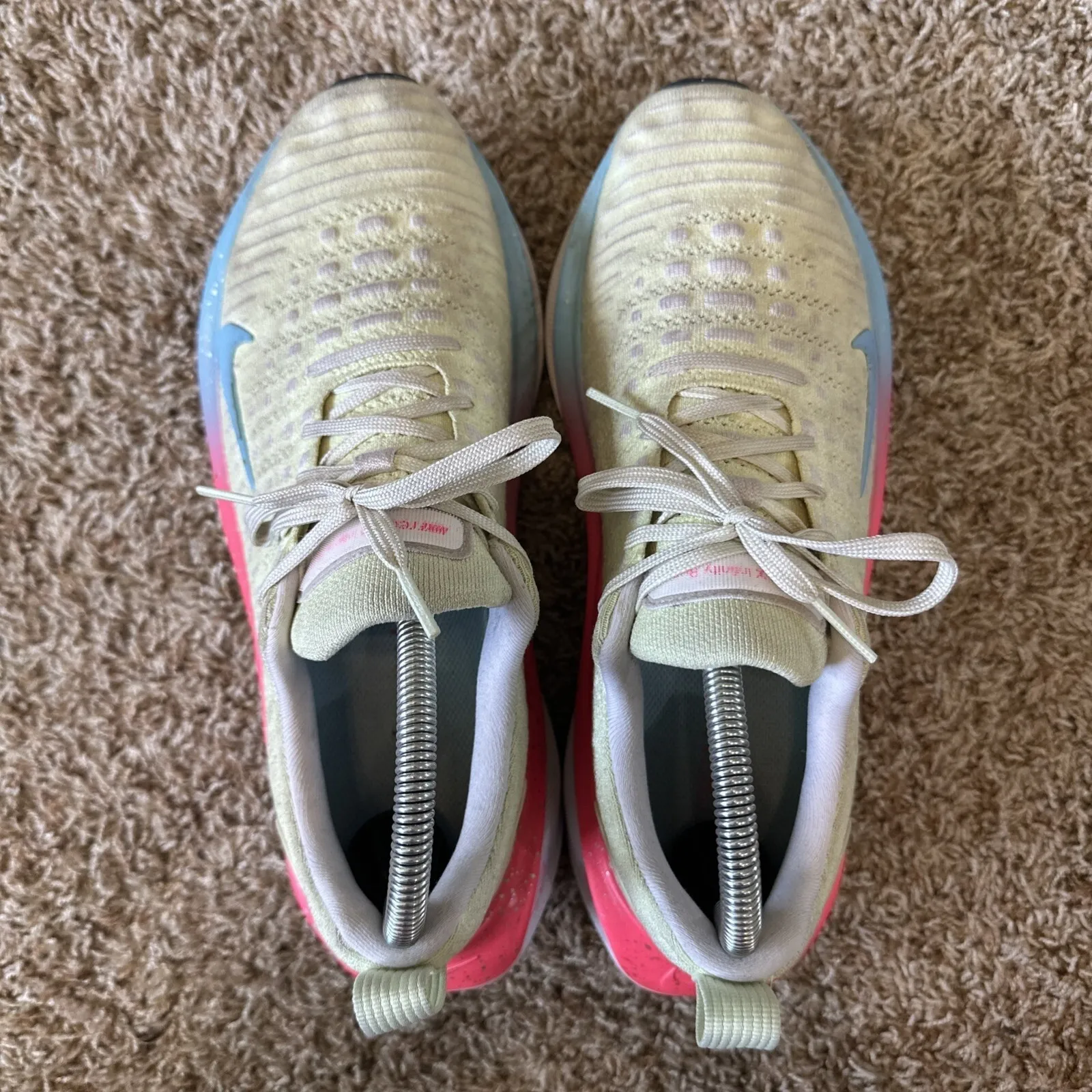 Nike ReactX Infinity Run Flyknit 4 Barely Volt Aquarius‎ Blue Size 9 FZ3968-705 - Image 8