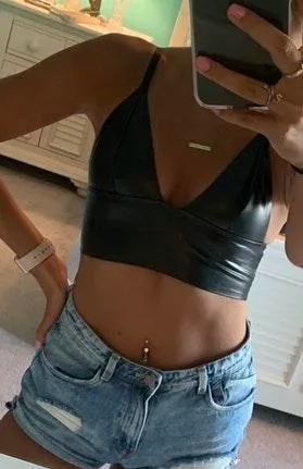 Boutique Leather Bralette Crop Top - Image 3