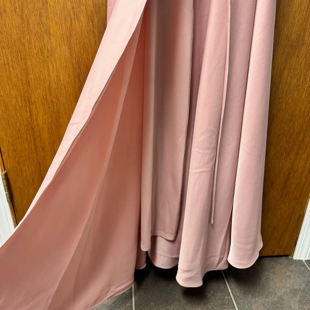 NEW BHLDN Sachin + Babi Tansy Wrap Dress Gown Sleeveless Ruffle Light Pink 4 NWT - Image 8