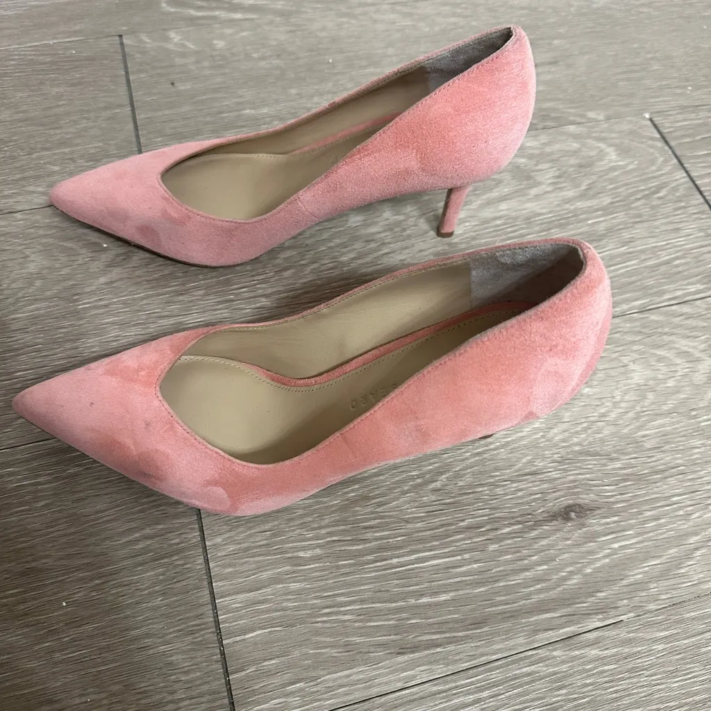 Veronica Beard Pink Suede Pointed Toe Stiletto Pumps Size 7 - Image 2