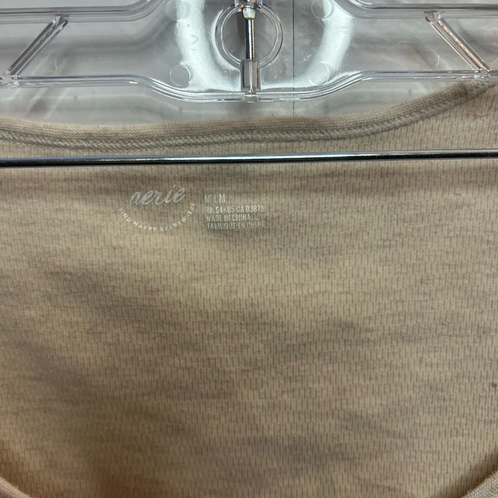 Aerie Beige V-Neck Bodysuit - Image 3