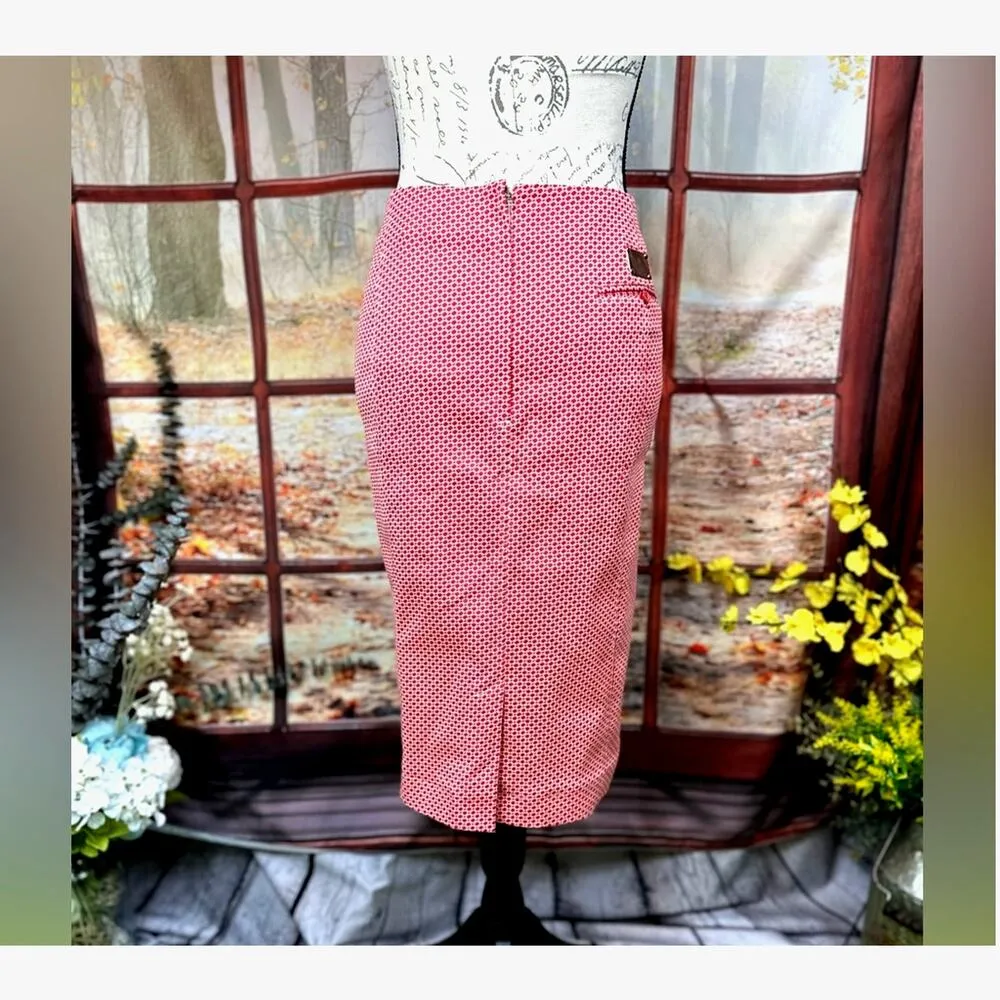 Socapri Tweed Mid Length Skirt Made in Italy size 50 (14) Red - Image 6