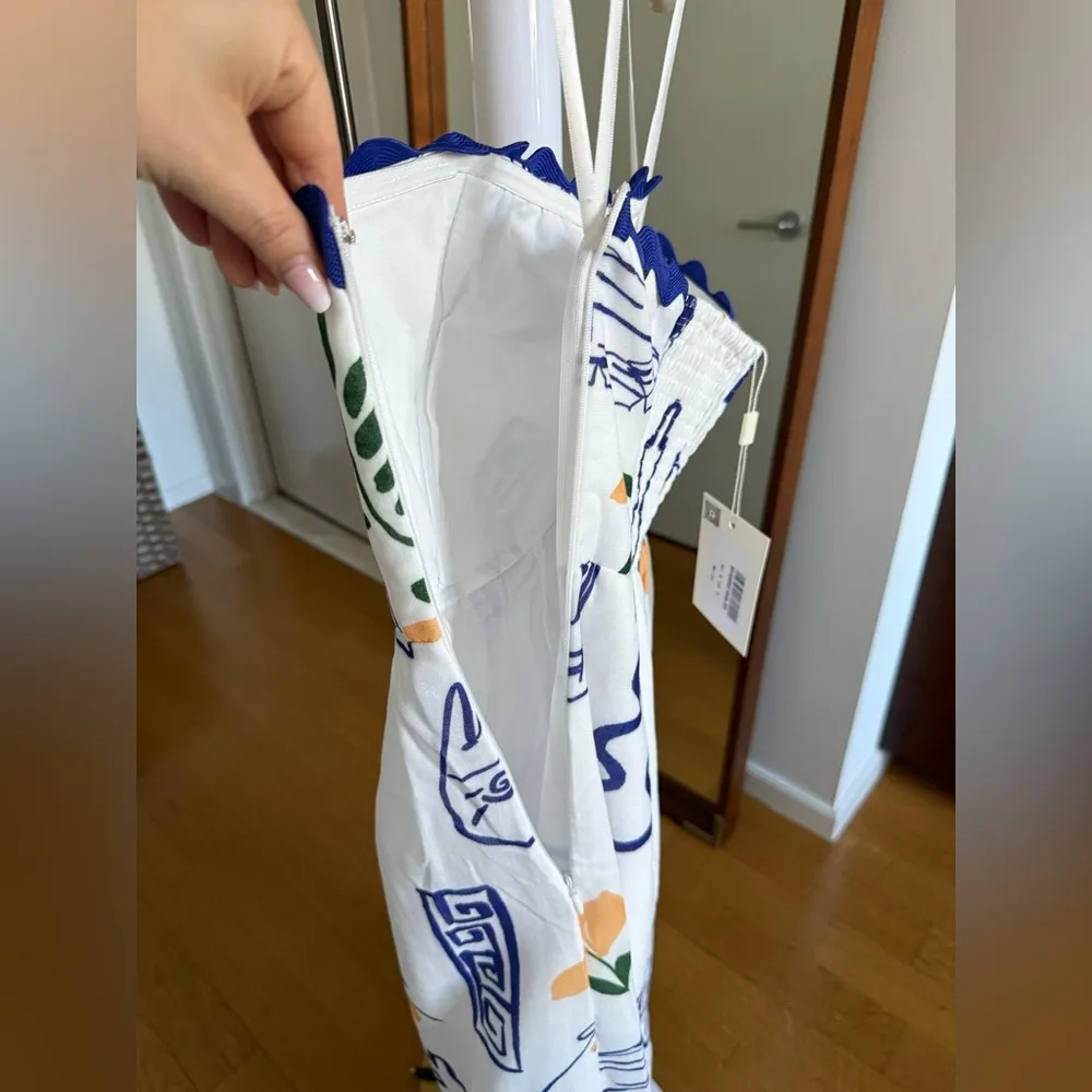 *NWT* Indie Lux Cypress Graphic Strapless Maxi Dress White - Image 9