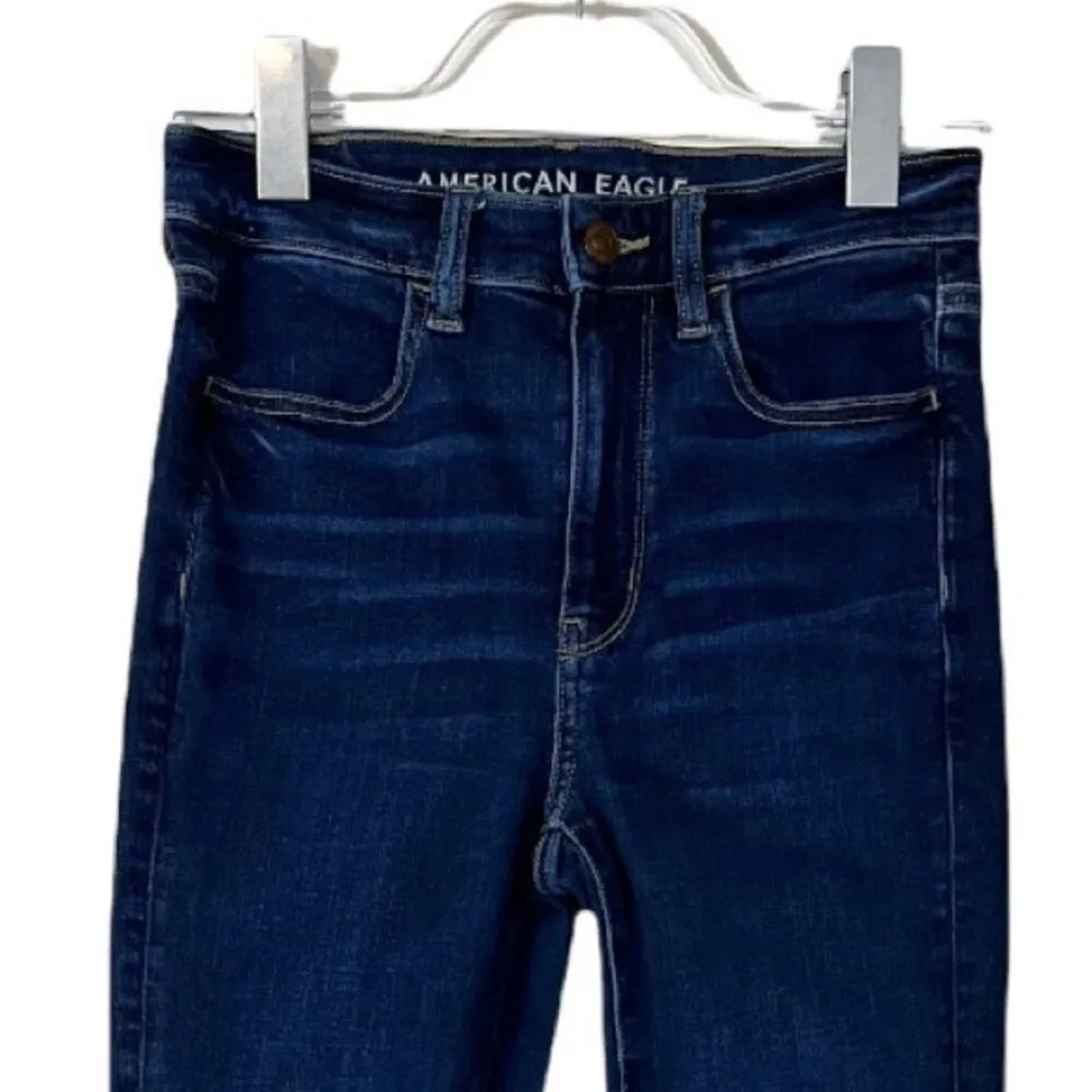 American Eagle Women's Jeans AEO Super High Rise Jeggings Dark Wash Size 4 - Image 3