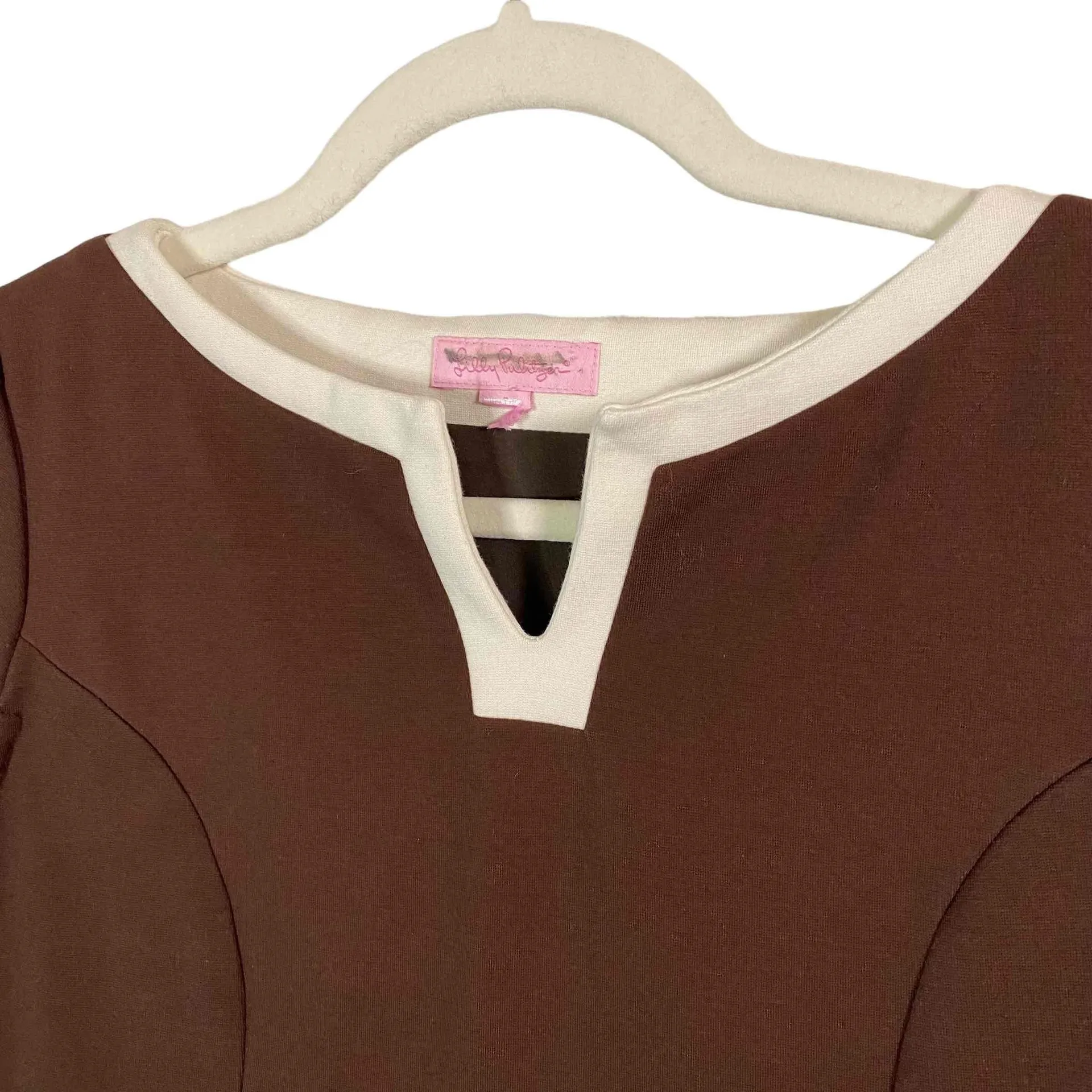 Lilly Pulitzer Womens‎ Brown Cleary V-neck cap sleeve Fit & Flare Dress Sz SP - Image 5