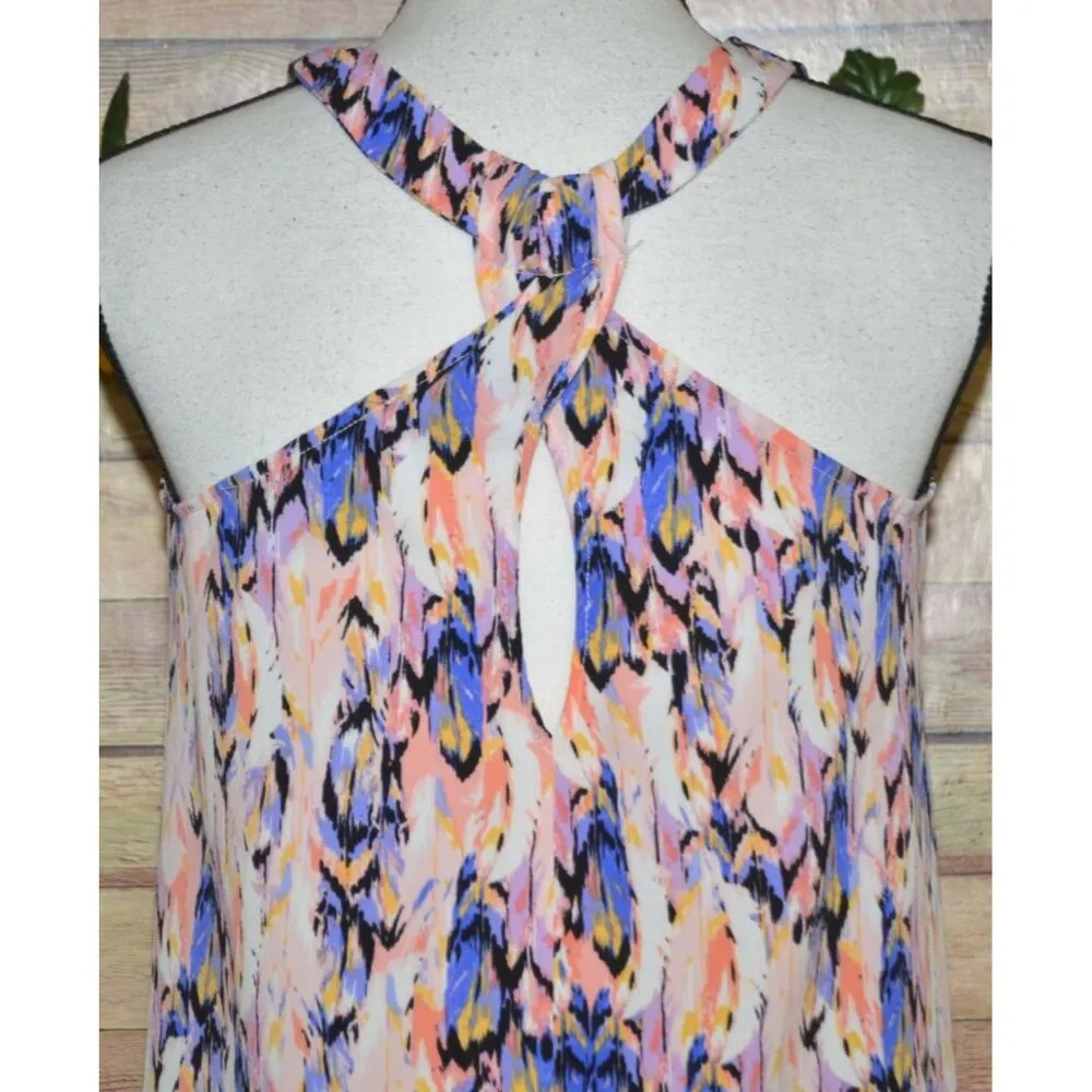 Charles Henry Ladies XS Shift Dress Watercolor Pattern Sleeveless Racerback Mini - Image 7