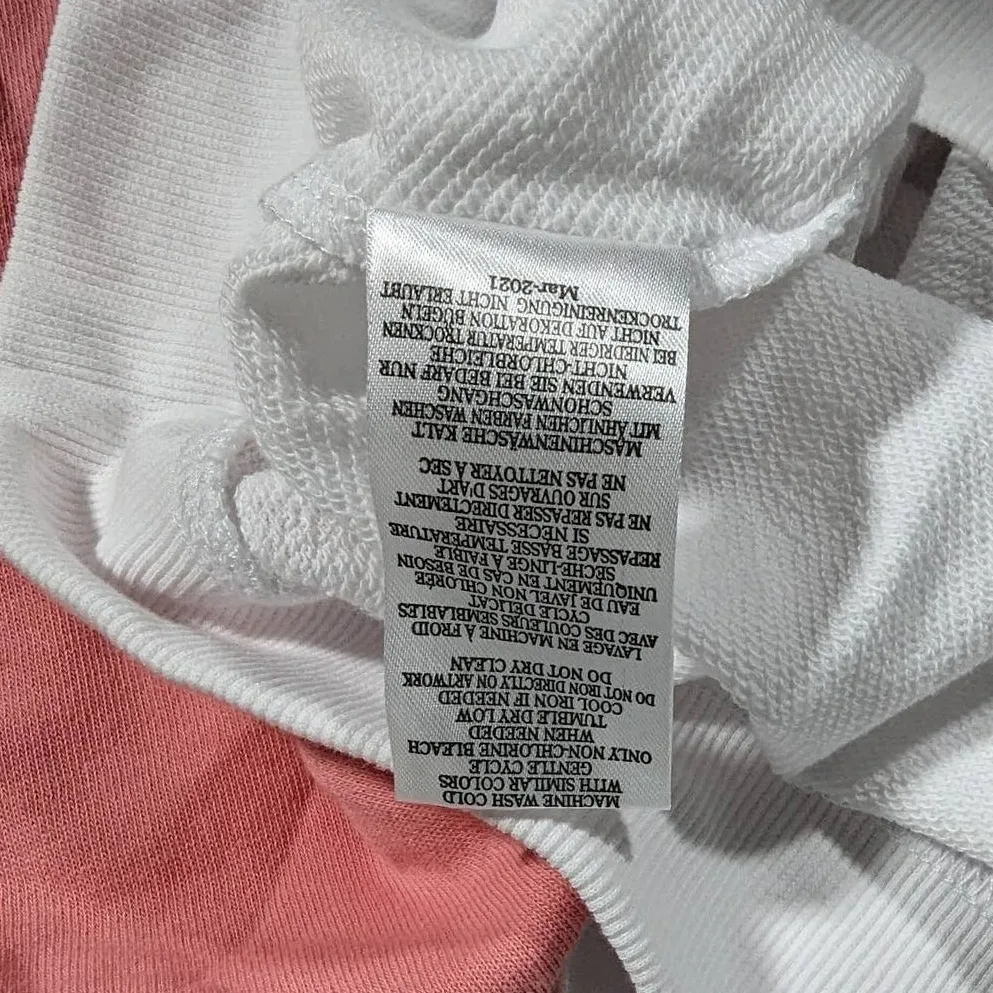 Peloton SU121 Unwind Pullover Sweatshirt White Coral Pink Colorblock Size M - Image 7