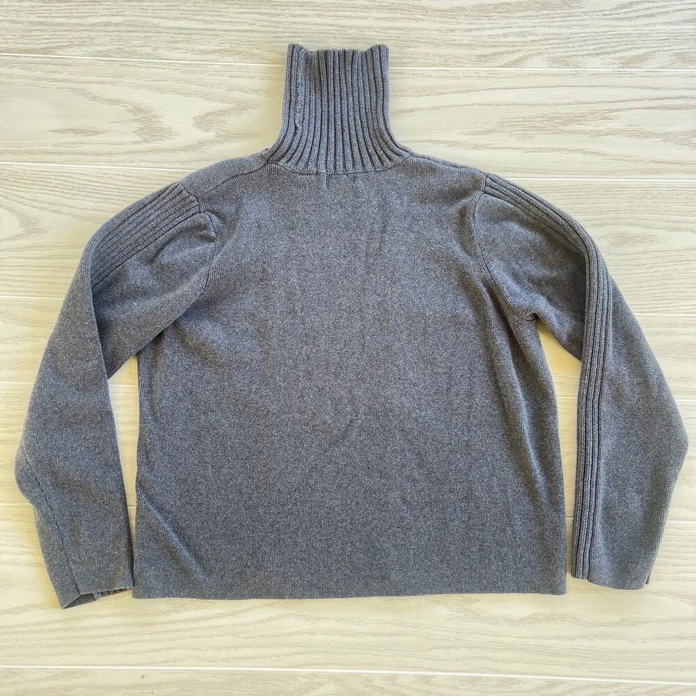 Marsh Landing Women's Rib Turtleneck Sweater - Gray, Size Large - Image 7