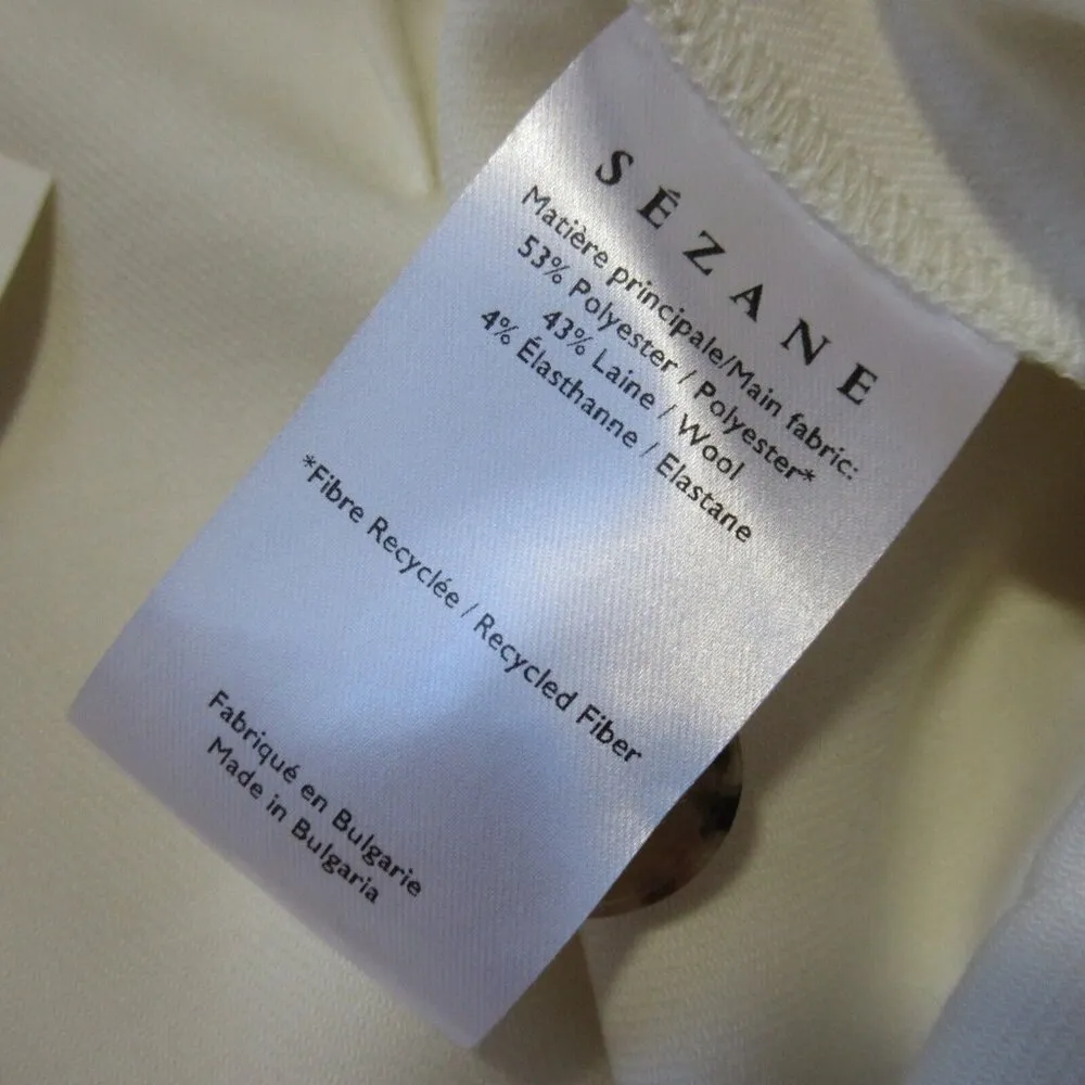 NWT Sezane Yves Trouser in Ecru High Rise Wool Blend Pants 44 / 12 - Image 8