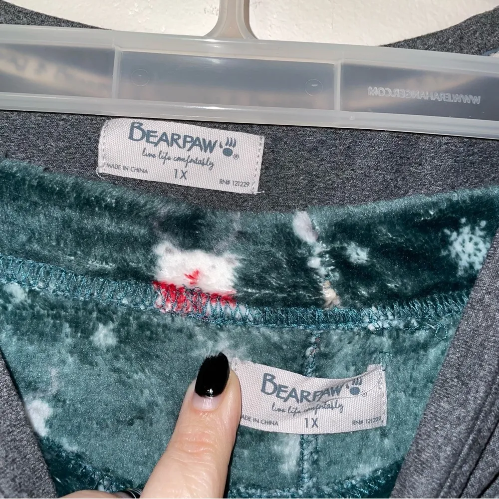 BearPaw 2-Piece Fa La La Deer Antler Pajama Set with Fleece Pants Size 1X - Image 2