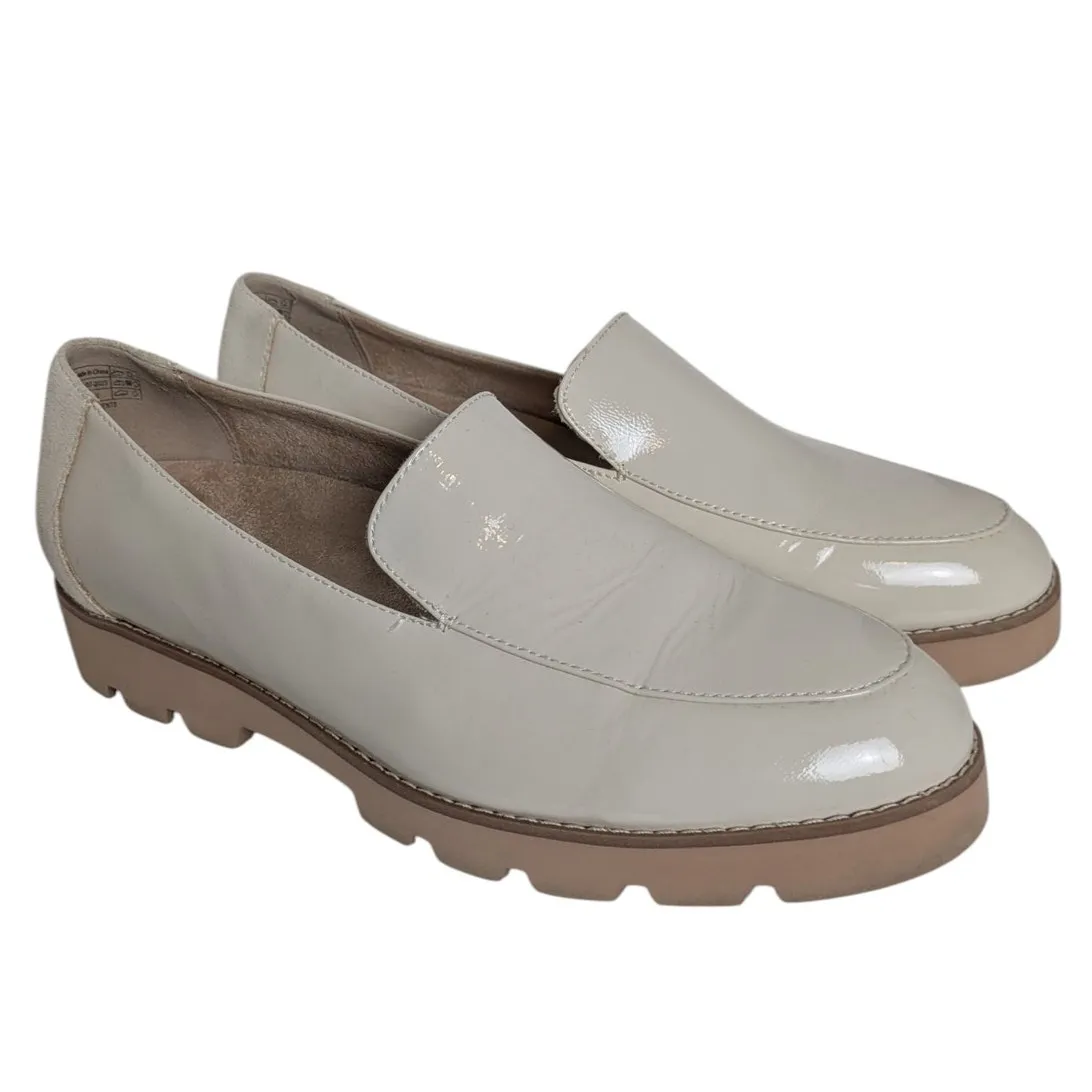 Vionic Kensley Patent Leather Loafers Slip On Shoes Cream 8 WIDE - Image 10