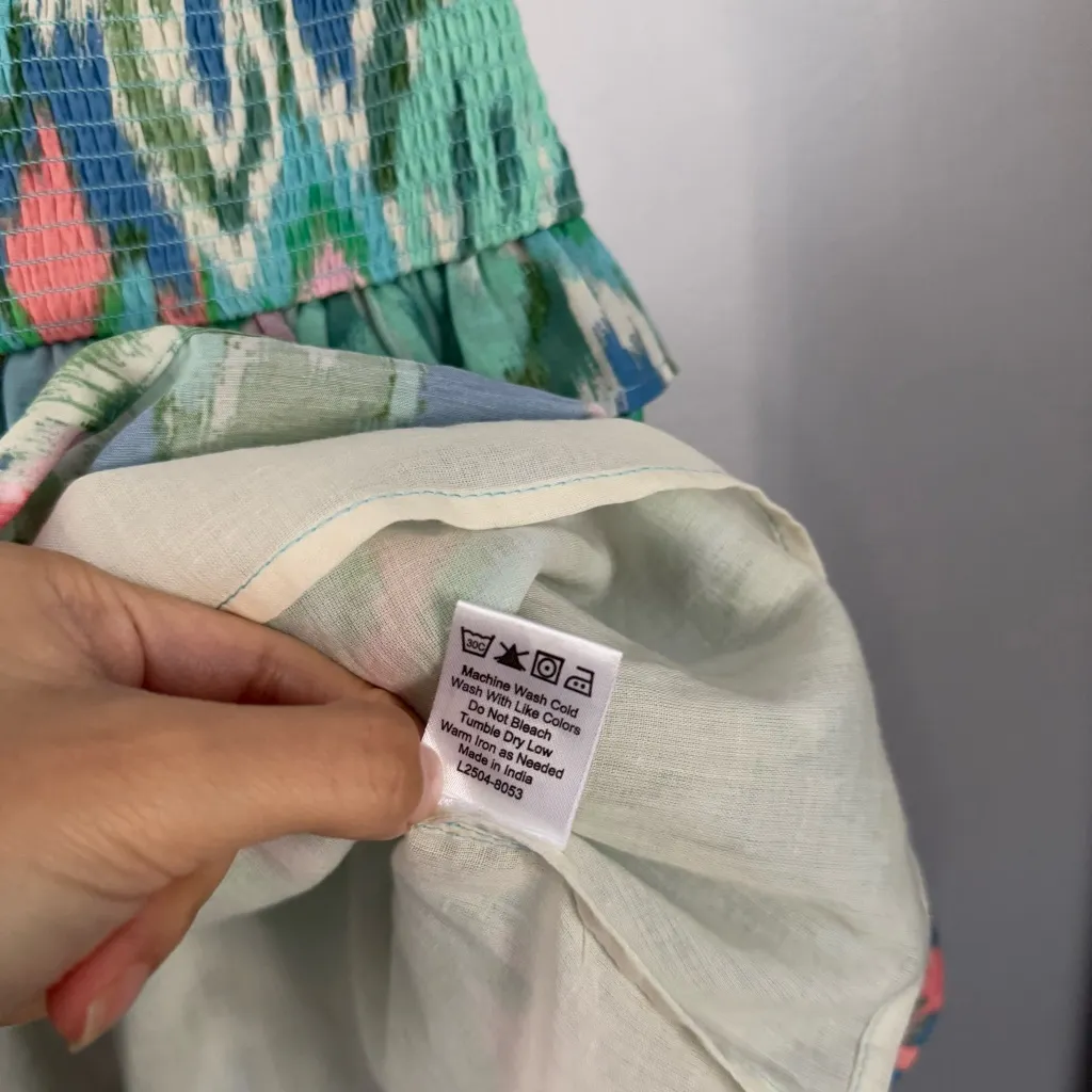 Love the Label Large Vera Ikat Bermuda Mini Skirt Boho Tribal Ruffle Colorful Pink - Image 6