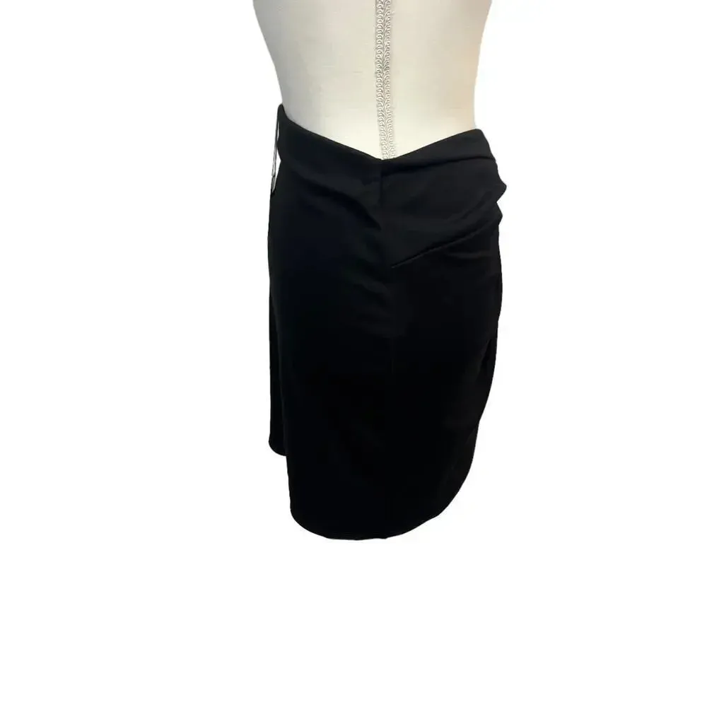 NWT A New Day Women’s Black Pencil Skirt XS‎ Knee Length Asymmetric Casual - Image 4