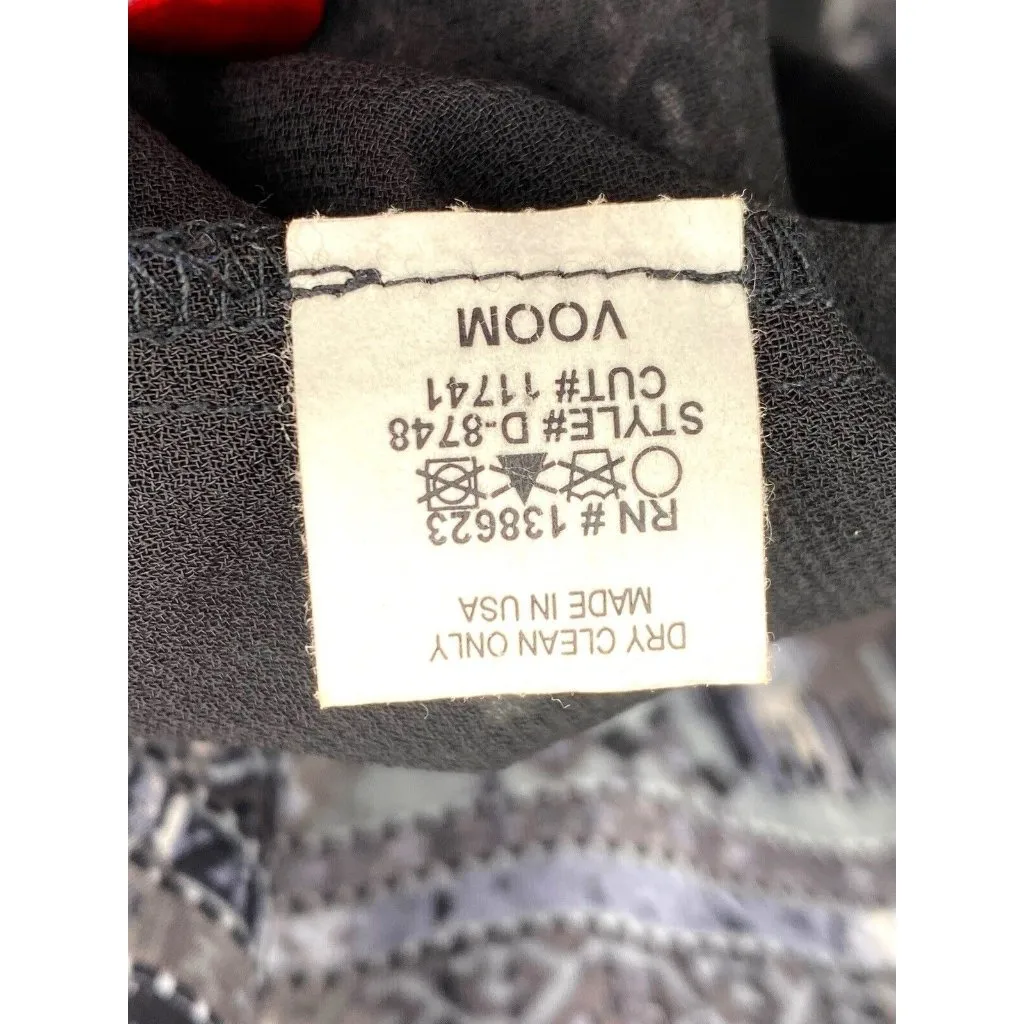 Voom By Joy‎ Han Grey Blue Black Bell Sleeve Crochet Women's Med Dress Lagenlook - Image 3