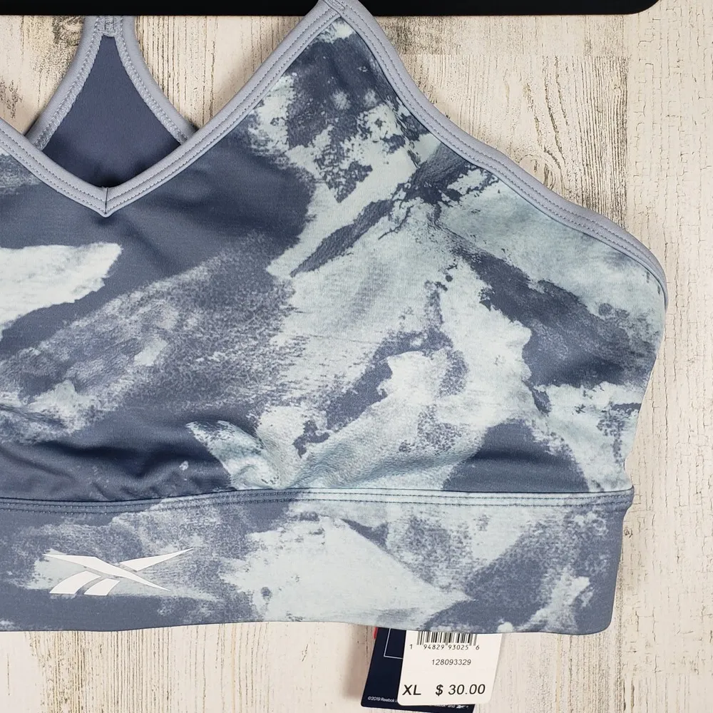 NWT Reebok Blue Slate Racerback Speedwick Open Back Sports Bra Women's Size XL - Image 3