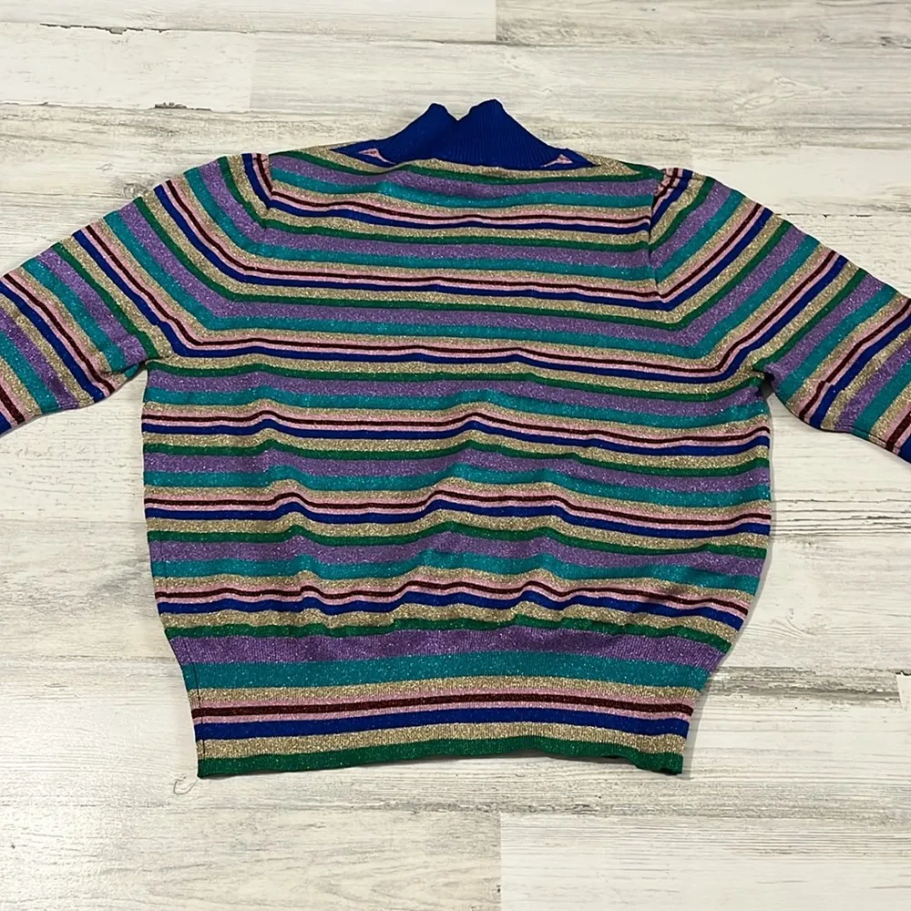 Baum Und Pferdgarten Metallic Blouse Size Large Purple - Image 5