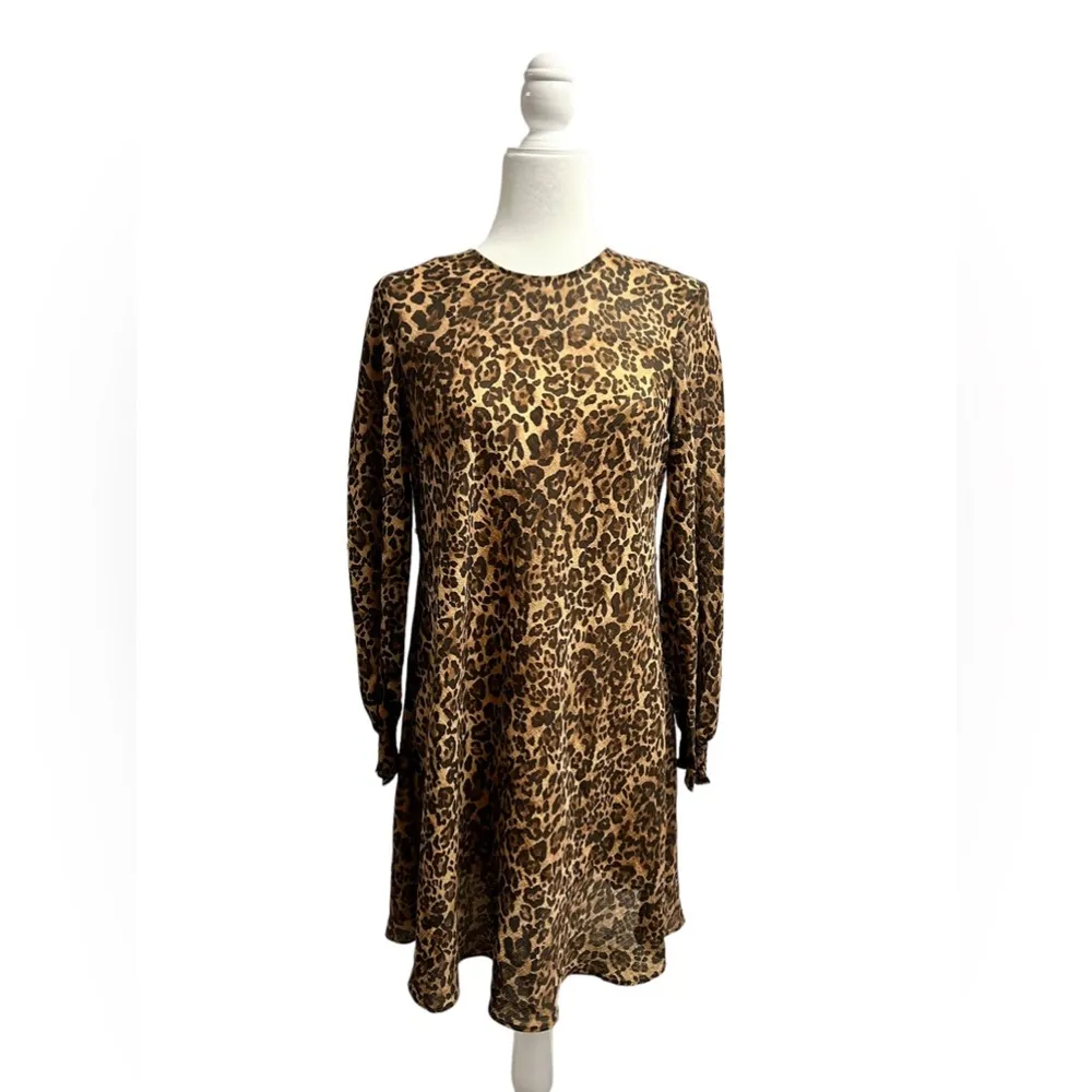 NEW & Other Stories Cheetah Leopard Printed Floaty A-Line Mini Dress 6 NWT - Image 3