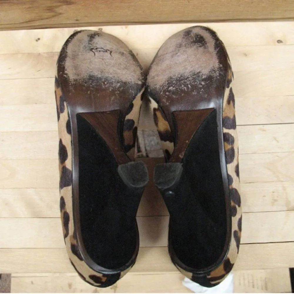 Stuart Weitzman Womens 8.5 Brown Leopard Print Wedges - Image 8