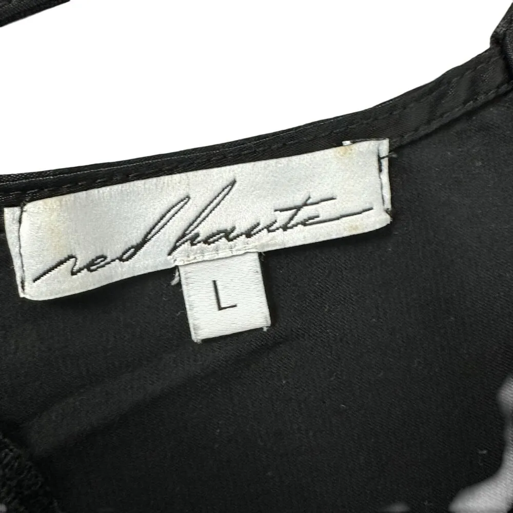 Red Haute Womens Black Sleeveless Drape Neck High-Low Dress Size L - Image 5