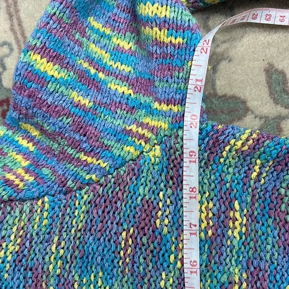 Hand‎ Knit Rainbow Sweater Size M - Image 3